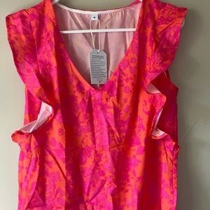 New with tags orange and pink blouse